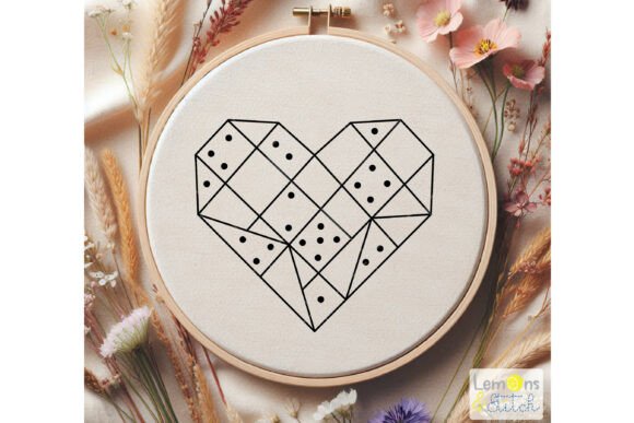 A Designer's Review of the Geo Heart Domino Embroidery Pattern