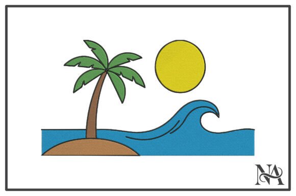 A Professional Review of Tropical Beach Sun Palm Embroidery