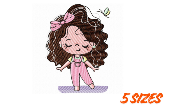 A Sweet Curly Girl Embroidery Design for Heartfelt Gifts