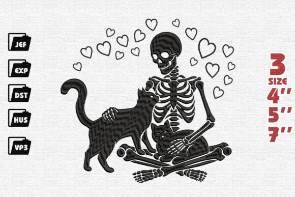Black Cat Skeleton Embroidery Design: A Designer’s Review