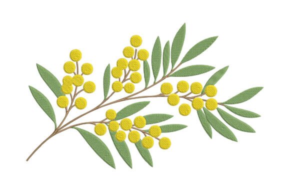 Botanical Branch Embroidery Design for Craft Fairs