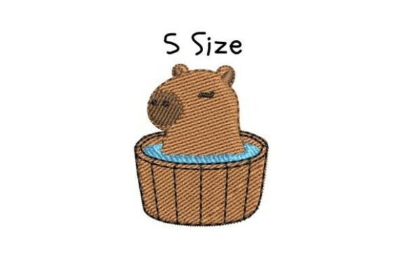 Capybara Embroidery Design for Small Business Merchandise