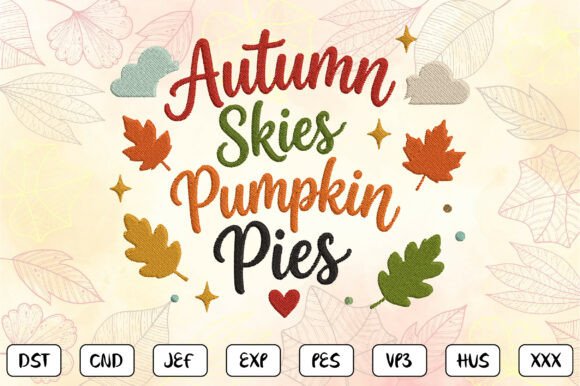 Cute Fall Pumpkin Embroidery Design for Your Shop