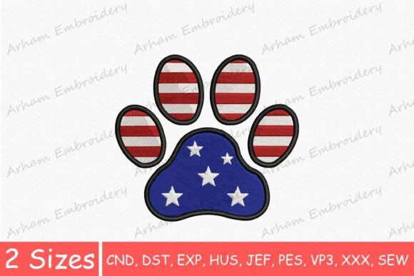 Patriotic Dog Paw Embroidery Design Review
