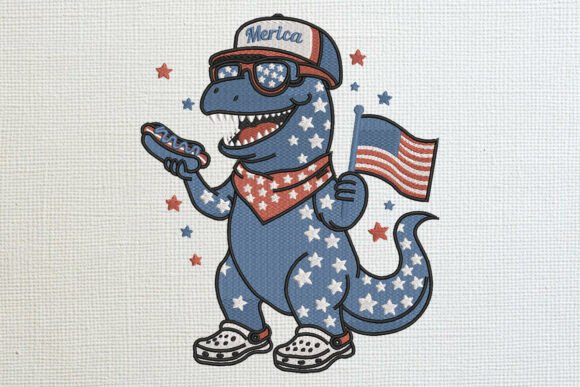 Patriotic T-Rex Embroidery Design Review