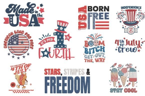 Reviewing the Retro & Sassy 4th July Embroidery Bundle