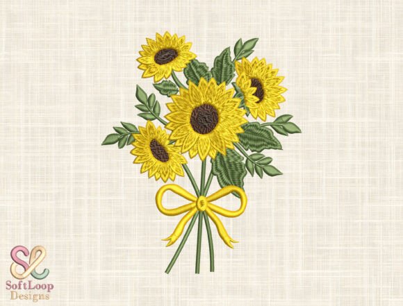 Sunflower Bouquet Embroidery Design