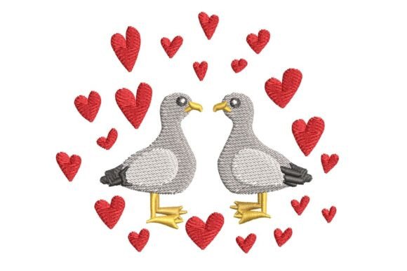 Two Cute Seagulls Valentine Embroidery: Designer Review